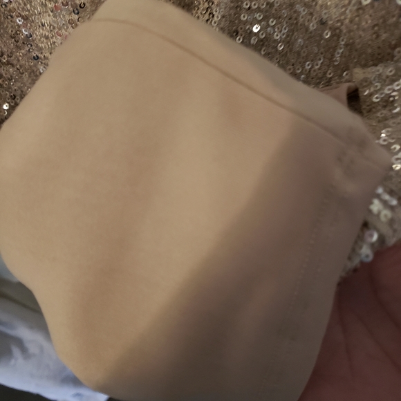 SO Junior's Cold Shoulder Sequin Dress in Champagne - Picture 5 of 10